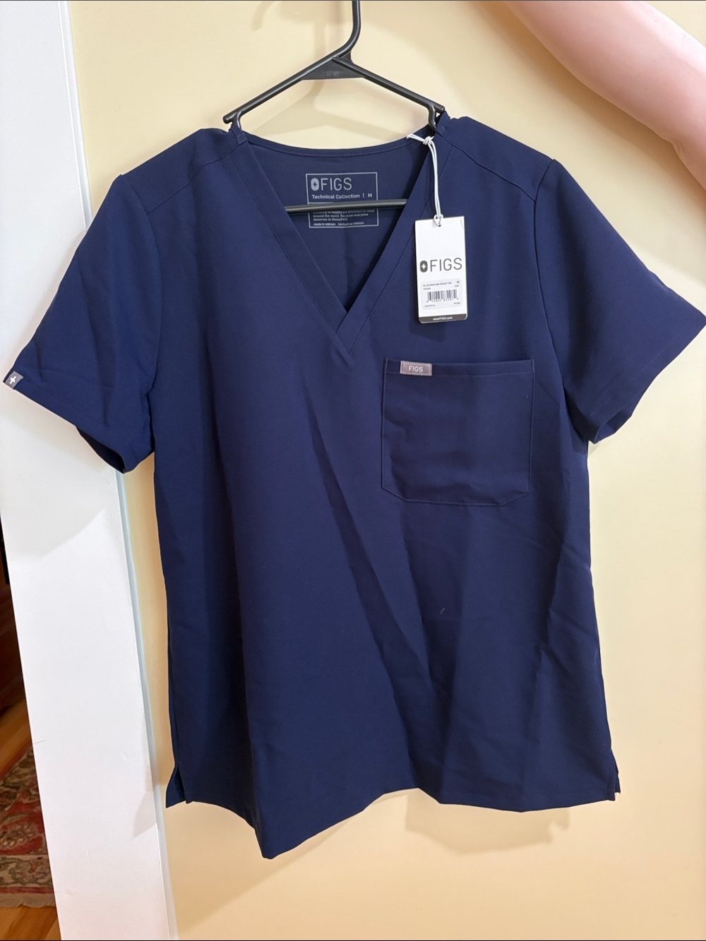 Figs Women's Navy V-Neck Scrub Top